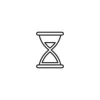 Time and clock. Minimalistic illustration drawn with black thin line. Editable stroke. Suitable for web sites, stores, mobile apps. Line icon of hourglass vector