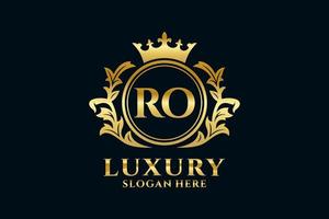 Initial RO Letter Royal Luxury Logo template in vector art for luxurious branding projects and other vector illustration.