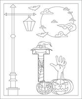 Alphabet coloring page with Halloween style. ABC coloring page - letter T Free Vector Free Vector