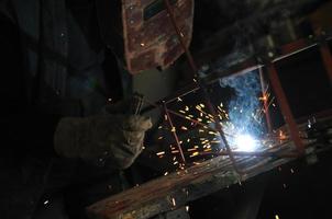 Welder working view photo