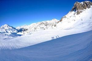 High mountains under snow in the winter photo