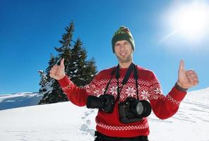 retrato de fotógrafo en invierno foto