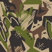 Geometric camouflage seamless pattern of different lines and shapes vector