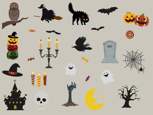 Set of Halloween Elements