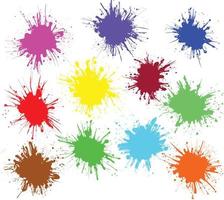 Coloured Ink Paint Splat Splatter Drip Splash Vector