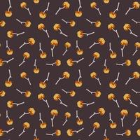 Halloween pattern  with toffee apple vector