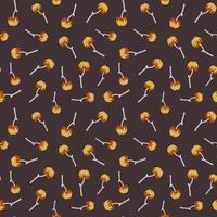 Halloween pattern  with toffee apple vector