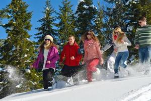 winter fun with young people group photo