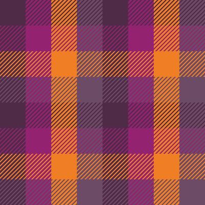 Tartan Violet Fall Seamless Pattern Plaid. Halloween color Plaid, Tartan Flannel Shirt Patterns. Trendy Tiles Vector Illustration for Wallpapers.