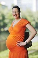 Happy pregnancy portrait photo