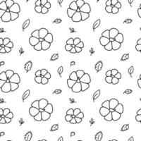 Vector doodle pumpkin seamless pattern. Hand drawn pumpkins top view vector pattern