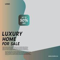 Rent and sale house social media advertising post digital marketing vector. Unique modern geometric square template social media layout poster and promo social media banner design. vector
