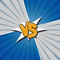 Blank VS comic background with halftone and rays vector