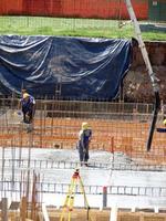 vista del trabajador de la construcción foto