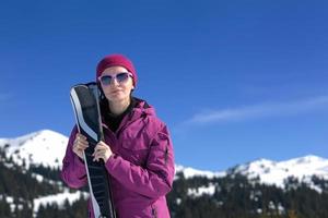 winter woman ski photo