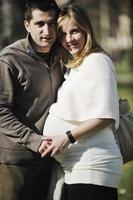 Happy pregnancy portrait photo