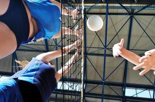 vista del juego de voleibol foto