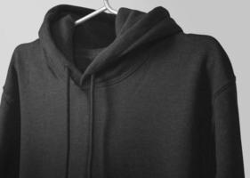 Black sweatshirts with hoodie for logo mockup template photo