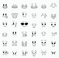 Collection of freehand drawing of facials expression. vector