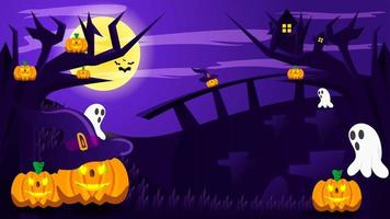 Halloween dark night background illustration vector