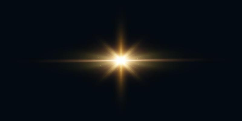 Golden Transparent Lens Flare Effect. Golden Sunlight Effect on Dark Background