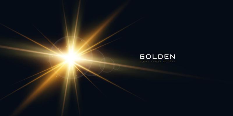 Golden Transparent Lens Flare Effect. Golden Sunlight Effect