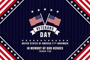 Veterans day united states of america flat design background.eps vector