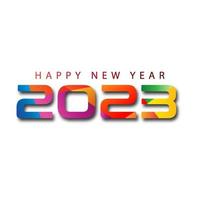 2023 texto colorido. feliz año nuevo 2023. adecuado para saludos, invitaciones, pancartas o diseño de fondo de 2023. ilustración de diseño vectorial vector