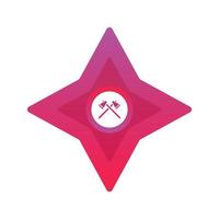 axe shuriken logo gradient design template icon element vector