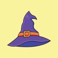 witch hat cute cartoon icon illustration vector