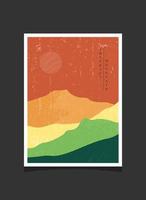 Abstract mountain painting, Abstract background, Premium Vector