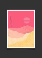 Abstract mountain painting, Abstract background, Premium Vector