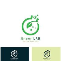 Green Lab Logo Design Concept Creative Lab with leaf vector