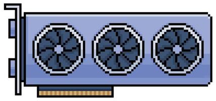 tarjeta gráfica de pixel art con tres ventiladores icono vectorial para juego de 8 bits sobre fondo blanco vector