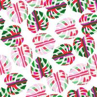 Monstera decorativa siluetas de patrones sin fisuras. papel tapiz de hojas de palma exóticas. vector