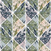 Hand drawn leaves mosaic seamless pattern. Creative botanical foliage endless wallpaper. Palm leaf tile. vector