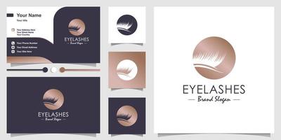 Eyelashes logo design vector with modern creative style