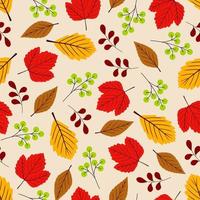 Vector seamless pattern with autumn leaves. Seasonal decorative design. Colorful flat illustration for wallpaper, fabric or paper printing and wrapping