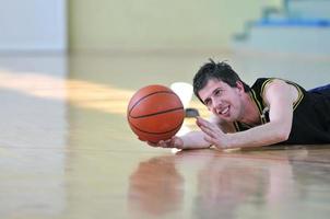 Playing basketball view photo