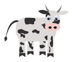Cute calf in cartoon style. Vector illustration isolated on white background.