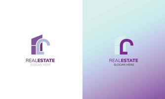 Real estate logo set vector