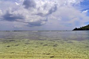 Sunny day beach view on the paradise islands Seychelles photo