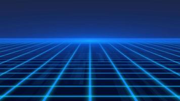 animación pixelada azul fondo láser de luminancia brillante, tecnología abstracta línea horizontal brillo de luz púrpura, animación de fondo estilo galaxia geométrica de internet de los años 80