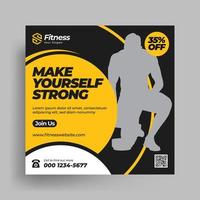 Modern and creative Gym Fitness promotion social media post template vector