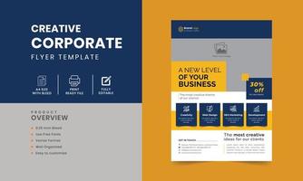 Corporate business flyer design with a4 size editable flyer template vector