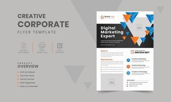 Corporate business flyer design with a4 size editable flyer template vector