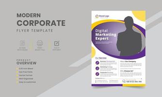 Corporate business flyer design with a4 size editable flyer template vector