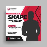 Modern and creative Gym Fitness promotion social media post template vector