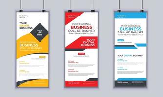 Corporate Business Roll up Banner Design, Multipurpose Roll Up Banner Standee Design, Vector Banner Template, Corporate Identity Print Template