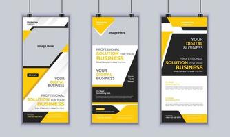 diseño de banner enrollable de negocios corporativos, diseño standee de banner enrollable multipropósito, plantilla de banner vectorial, plantilla de impresión de identidad corporativa vector